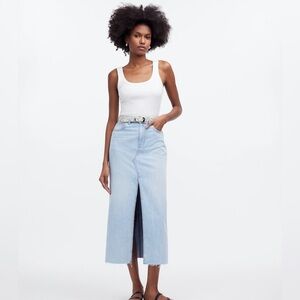 Madewell The Rilee Denim Midi Skirt